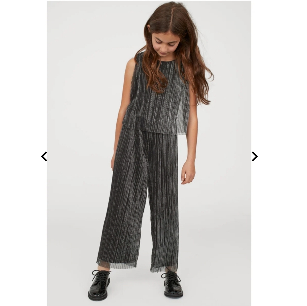 NWT H&M Glittery Jumpsuit Silver Size 8-10Y